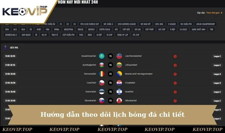 huong dan theo doi lich bong da chi tiet Hướng dẫn theo dõi lịch bóng đá chi tiết